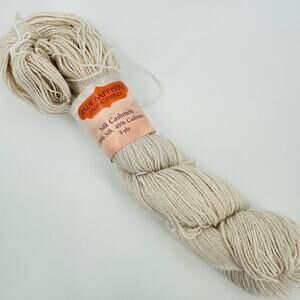 Jade Sapphire Yarn Silk Cashmere 2 ply Cream Silver Pearl #26 Hand Dyed